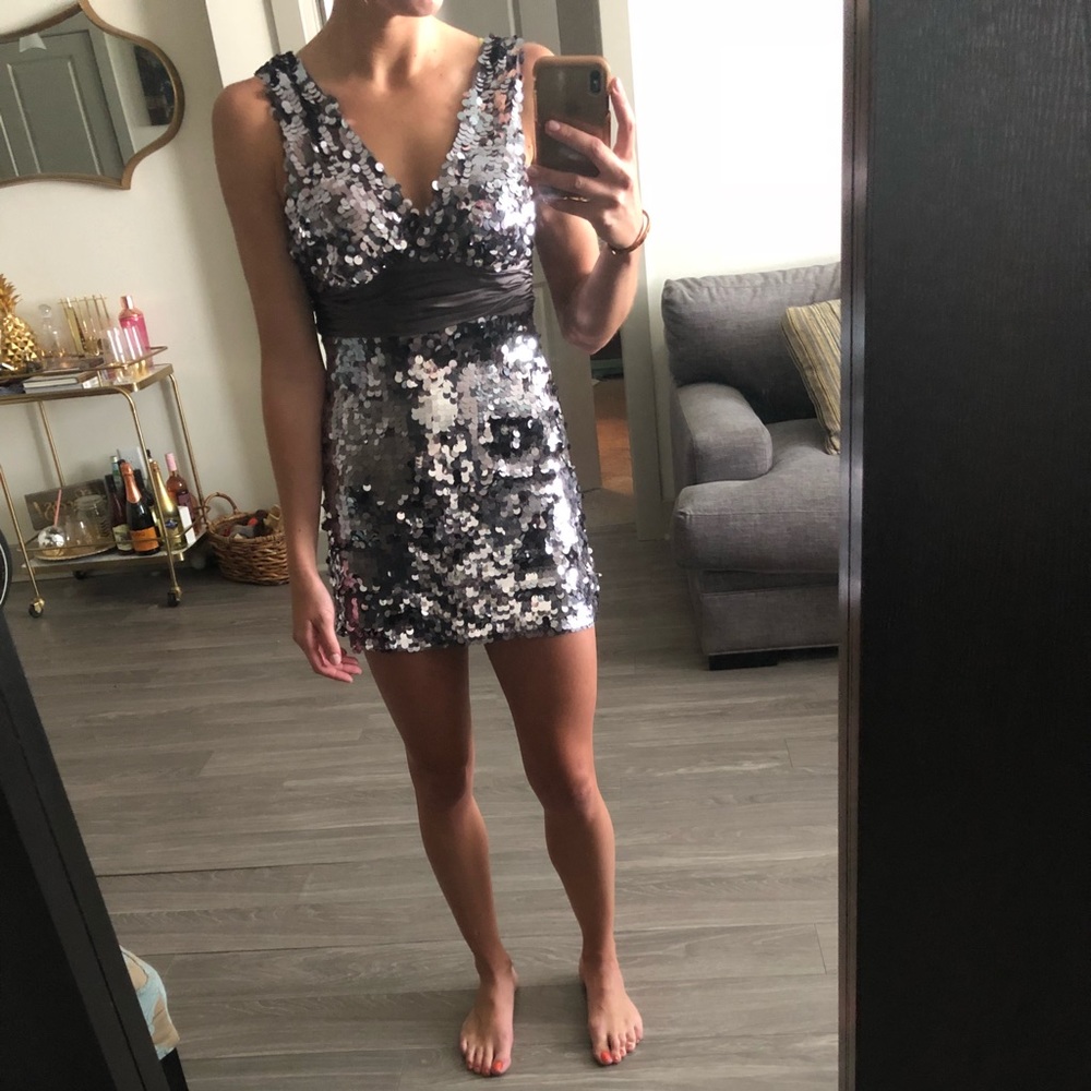 Gray sequin dress